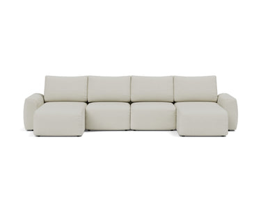 Norum sovesofa U-form med Chunky armlæn i 527 Mixed Dance Natural, set forfra