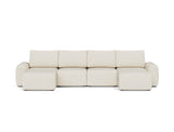 Norum sovesofa U-form med Chunky armlæn i 531 Bouclé Off White, set forfra
