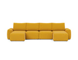 Norum sovesofa U-form med Chunky armlæn i 536 Bouclé Ochre, set forfra