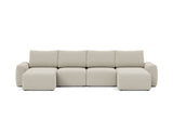 Norum sovesofa U-form med Chunky armlæn i 539 Bouclé Beige, set forfra