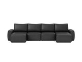 Norum sovesofa U-form med Chunky armlæn i 550 Faunal Black, set forfra