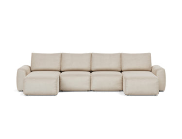 Norum sovesofa U-form med Chunky armlæn i 586 Phobos Latte, set forfra