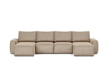Norum sovesofa U-form med Chunky armlæn i 587 Phobos Mocha, set forfra