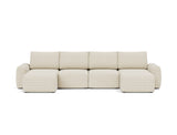 Norum sovesofa U-form med Chunky armlæn i 594 Corduroy Ivory, set forfra