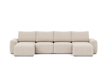 Norum sovesofa U-form med Chunky armlæn i 612 Blida Sand Grey, set forfra