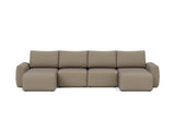 Norum sovesofa U-form med Chunky armlæn i 850 Mahoga Caramel, set forfra