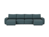 Norum sovesofa U-form med Chunky armlæn i 851 Mahoga Dark Blue, set forfra