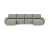 Norum sovesofa U-form med Chunky armlæn i 853 Mahoga Dove Grey, set forfra