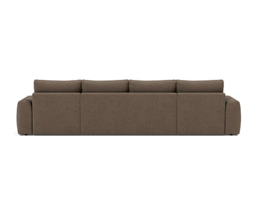 Norum sovesofa U-form med Chunky armlæn i 411 Esina Cedar Brown, set bagfra