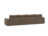 Norum sovesofa U-form med Chunky armlæn i 411 Esina Cedar Brown, set skråt bagfra
