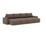 Norum sovesofa U-form med Chunky armlæn i 411 Esina Cedar Brown, som lounger