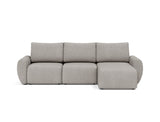 Norum sovesofa med chaiselong og Curve armlæn i 321 Corocco Warm Grey, set forfra