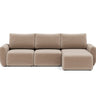 Norum sovesofa med chaiselong og Curve armlæn i 417 Esina Mocha, set forfra