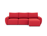 Norum sovesofa med chaiselong og Curve armlæn i 511 Elegance Red, set forfra