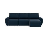 Norum sovesofa med chaiselong og Curve armlæn i 528 Mixed Dance Blue, set forfra