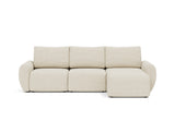 Norum sovesofa med chaiselong og Curve armlæn i 594 Corduroy Ivory, set forfra