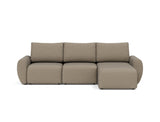 Norum sovesofa med chaiselong og Curve armlæn i 850 Mahoga Caramel, set forfra