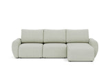 Norum sovesofa med chaiselong og Curve armlæn i 888 Mozart Slate Brown, set forfra