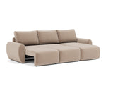 Norum sovesofa med chaiselong og Curve armlæn i 417 Esina Mocha, som lounger