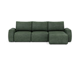 Norum sovesofa med chaiselong og Chunky armlæn i 281 Avella Pine Green, set forfra