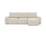 Norum sovesofa med chaiselong og Chunky armlæn i 357 Taura Off White, set forfra