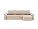 Norum sovesofa med chaiselong og Chunky armlæn i 410 Esina Almond, set forfra