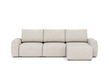 Norum sovesofa med chaiselong og Chunky armlæn i 470 Yuveno Natural, set forfra