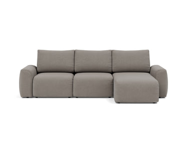 Norum sovesofa med chaiselong og Chunky armlæn i 521 Mixed Dance Grey, set forfra