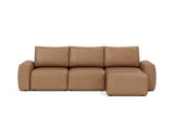Norum sovesofa med chaiselong og Chunky armlæn i 551 Faunal Brown, set forfra