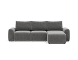 Norum sovesofa med chaiselong og Chunky armlæn i 563 Twist Charcoal, set forfra