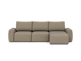 Norum sovesofa med chaiselong og Chunky armlæn i 850 Mahoga Caramel, set forfra