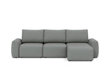 Norum sovesofa med chaiselong og Chunky armlæn i 852 Mahoga Seal Grey, set forfra
