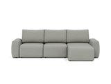 Norum sovesofa med chaiselong og Chunky armlæn i 853 Mahoga Dove Grey, set forfra