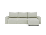 Norum sovesofa med chaiselong og Chunky armlæn i 888 Mozart Slate Brown, set forfra