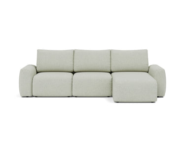 Norum sovesofa med chaiselong og Chunky armlæn i 888 Mozart Slate Brown, set forfra