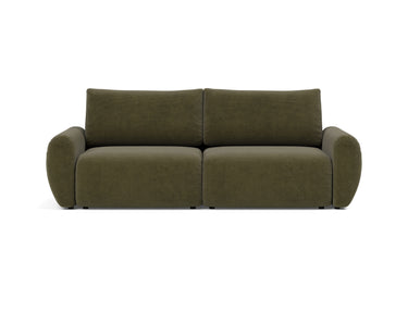 Norum sovesofa med Curve armlæn i 316 Cordufine Pine Green, set forfra