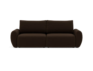 Norum sovesofa med Curve armlæn i 358 Taura Chocco, set forfra