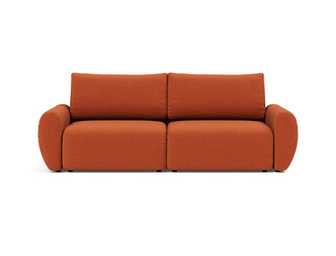Norum sovesofa med Curve armlæn i 412 Esina Rust, set forfra