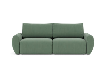 Norum sovesofa med Curve armlæn i 518 Elegance Green, set forfra