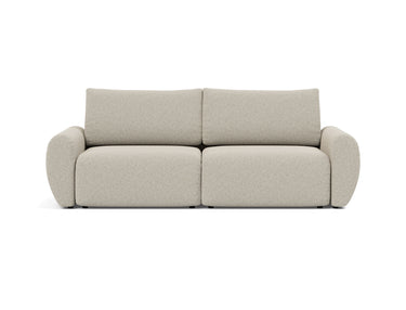 Norum sovesofa med Curve armlæn i 539 Bouclé Beige, set forfra