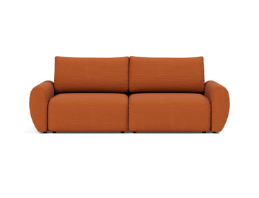 Norum sovesofa med Curve armlæn i 595 Corduroy Burnt Orange, set forfra