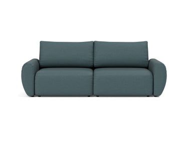 Norum sovesofa med Curve armlæn i 851 Mahoga Dark Blue, set forfra