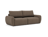 Norum sovesofa med Curve armlæn i 411 Esina Cedar Brown, set skråt forfra
