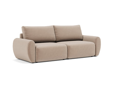 Norum sovesofa med Curve armlæn i 417 Esina Mocha, set skråt forfra