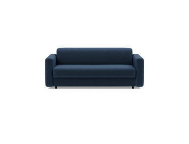 Killian 140 sovesofa (Dual Madras) i 414 Esina Indigo Blue, set forfra