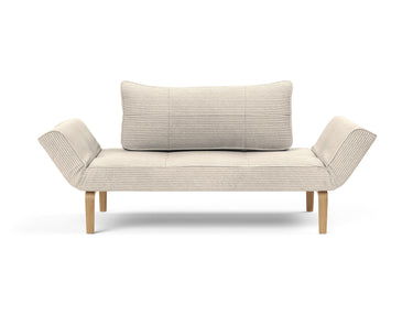 Zeal Bow daybed i 594 Corduroy Ivory, set forfra