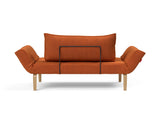 Zeal Bow daybed i 412 Esina Rust Orange, set bagfra