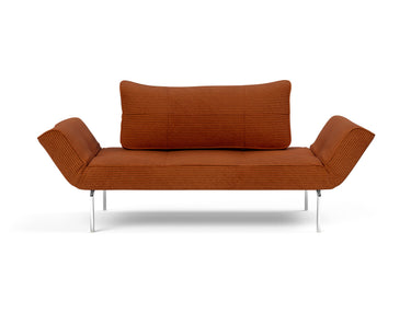 Zeal Straw daybed i 595 Corduroy Burnt Orange, set forfra