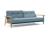 Splitback Frej sovesofa i 525 Mixed Dance Light Blue, med den ene ryghalvdel lænet tilbage