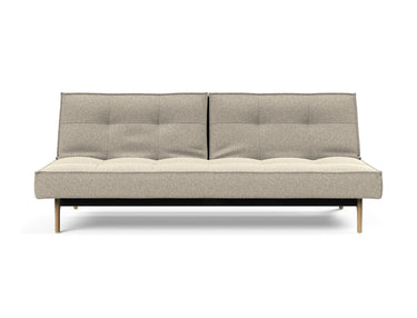 Splitback Eik sovesofa i 539 Bouclé Beige, set forfra